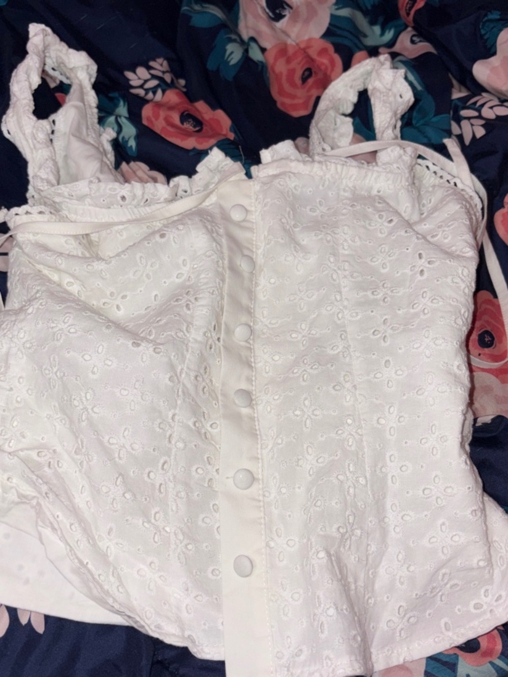 White corset crop top